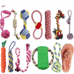 Dog Toy Teeth Chew Carrot Knot Rope Ball Braided Cotton Rope Interacti