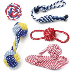 Dog Toy Teeth Chew Carrot Knot Rope Ball Braided Cotton Rope Interacti