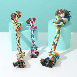 Cotton Dog Toys Puppy Chewing Toys Rope Knot Toy Durable Braided Dog T