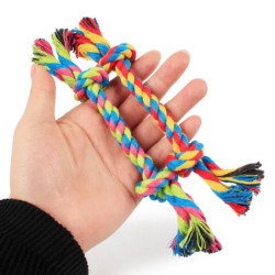 Cotton Dog Toys Puppy Chewing Toys Rope Knot Toy Durable Braided Dog T