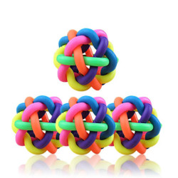 Pet Dog Puppy Cat Colorful Training Chew Ball Pet Products Bell Squeak