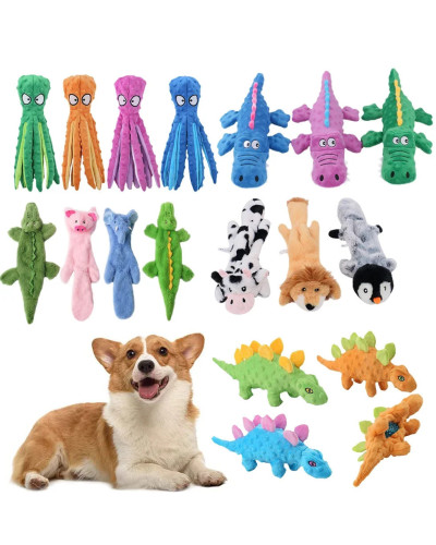 Pet Plush Toy Dog Sound Octopus Animal Shape Toy Interactive Dog Teeth