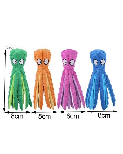 Pet Plush Toy Dog Sound Octopus Animal Shape Toy Interactive Dog Teeth