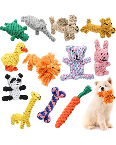 Dog Rope Toy Cartoon Animal Dog Chew Toys for Small Large Dogs Cats Mo