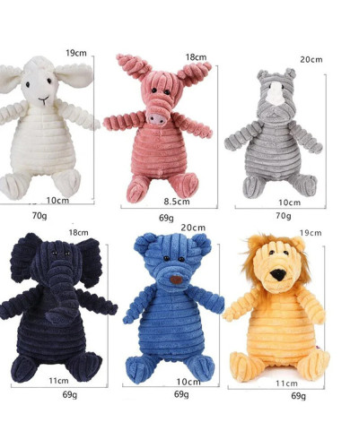 Plush Dog Toy Animals Shape Bite Resistant Squeaky Toys Corduroy Dog T