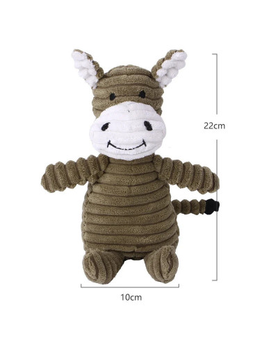 Plush Dog Toy Animals Shape Bite Resistant Squeaky Toys Corduroy Dog T