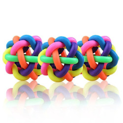 Pet Dog Puppy Cat Colorful Training Chew Ball Pet Products Bell Squeak