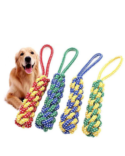 1PC Dog Toy Carrot Knot Rope Ball Cotton Rope Dumbbell Puppy Cleaning 