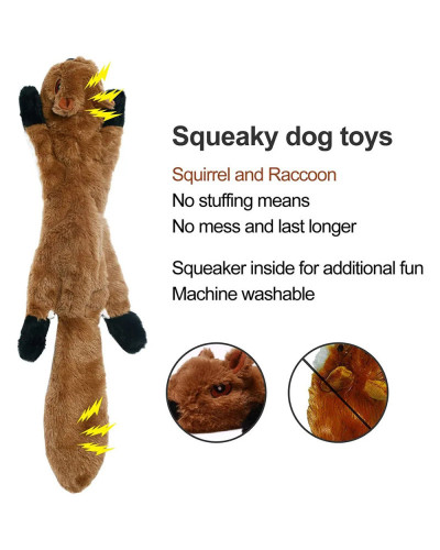 Funny Simulated Animal No Stuffing Dog Toy with Squeakers Durable Stuf