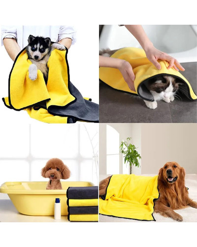 Quick Drying Dog And Cat Towels Soft Fiber Towels Absorbent Bath Towel