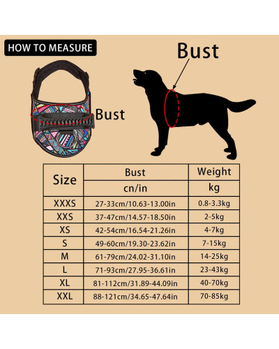 Pet Customizable Harness Vest For Small Medium Large Dog Classic Luxur