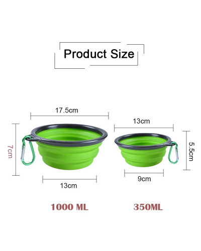 Folding Portable Silicone Dog Feeder Bowl 2 In 1 Pet Dispenser Outdoor