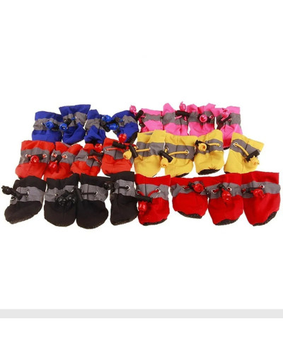 4pcs/set Waterproof Pet Dog Shoes Chihuahua Anti-slip Rain Boots Footw